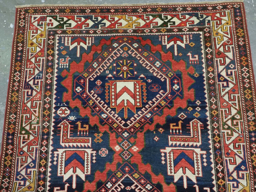 ANTIQUE CAUCASIAN SHIRVAN RUG WITH MANY INTERESTING DESIGN INFLUENCES, CIRCA 1900. View III
