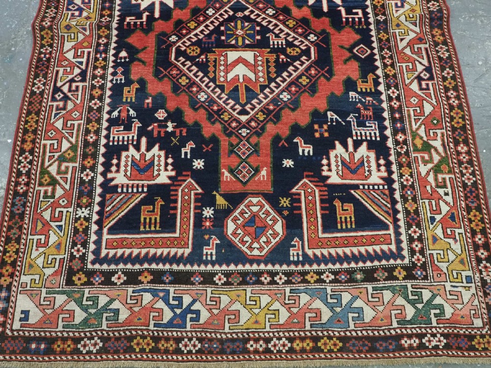 ANTIQUE CAUCASIAN SHIRVAN RUG WITH MANY INTERESTING DESIGN INFLUENCES, CIRCA 1900. View V