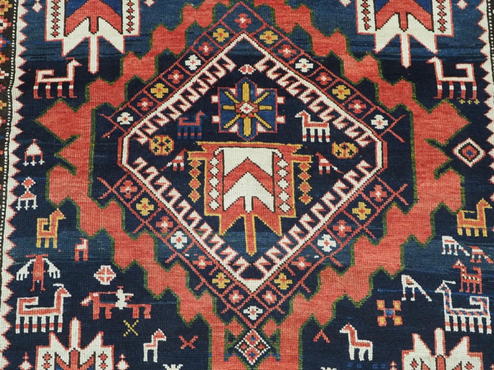 ANTIQUE CAUCASIAN SHIRVAN RUG WITH MANY INTERESTING DESIGN INFLUENCES, CIRCA 1900. View X