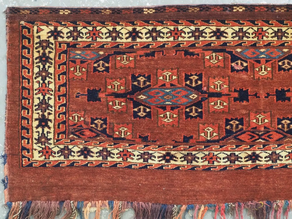 ANTIQUE YOMUT TURKMEN TORBA WITH 'KEPSE' GUL DESIGN, CIRCA 1880. View II
