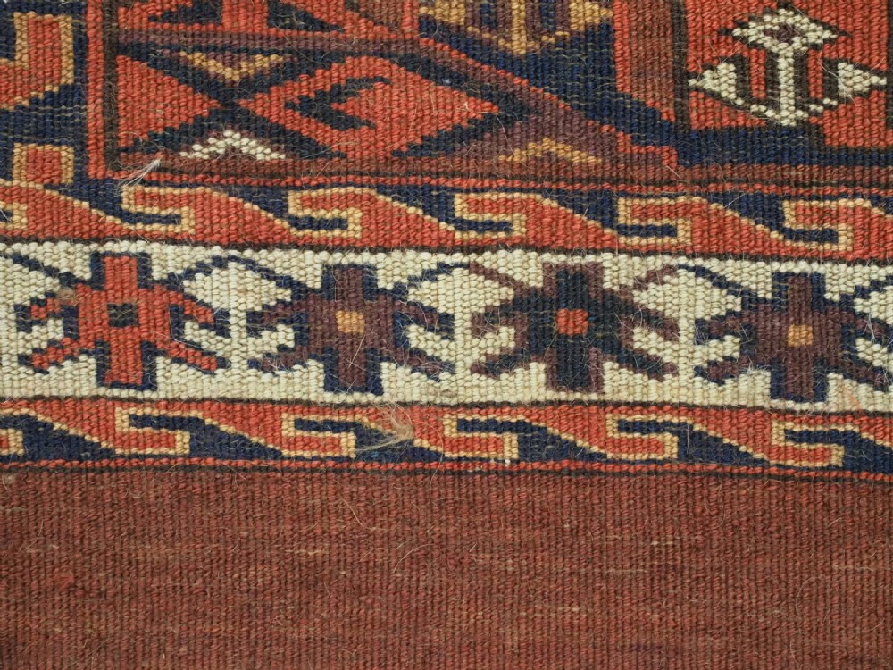 ANTIQUE YOMUT TURKMEN TORBA WITH 'KEPSE' GUL DESIGN, CIRCA 1880. View X