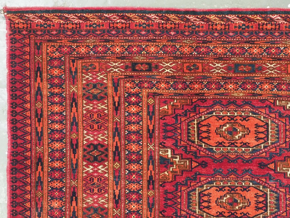 ANTIQUE TEKKE TURKMEN CHUVAL FACE WITH SIX 'SALOR' GULS, CIRCA 1890. View IV
