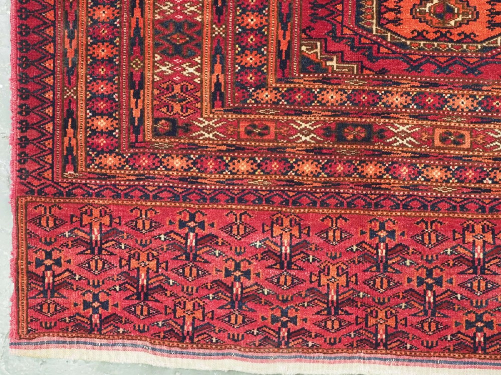 ANTIQUE TEKKE TURKMEN CHUVAL FACE WITH SIX 'SALOR' GULS, CIRCA 1890. View V