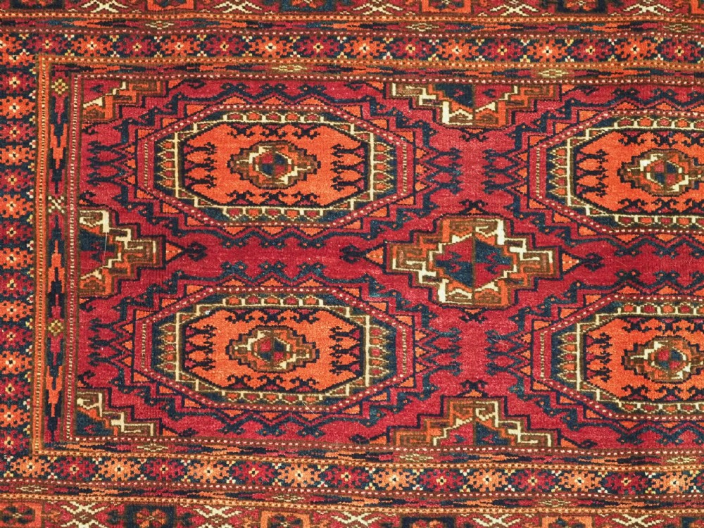 ANTIQUE TEKKE TURKMEN CHUVAL FACE WITH SIX 'SALOR' GULS, CIRCA 1890. View VI