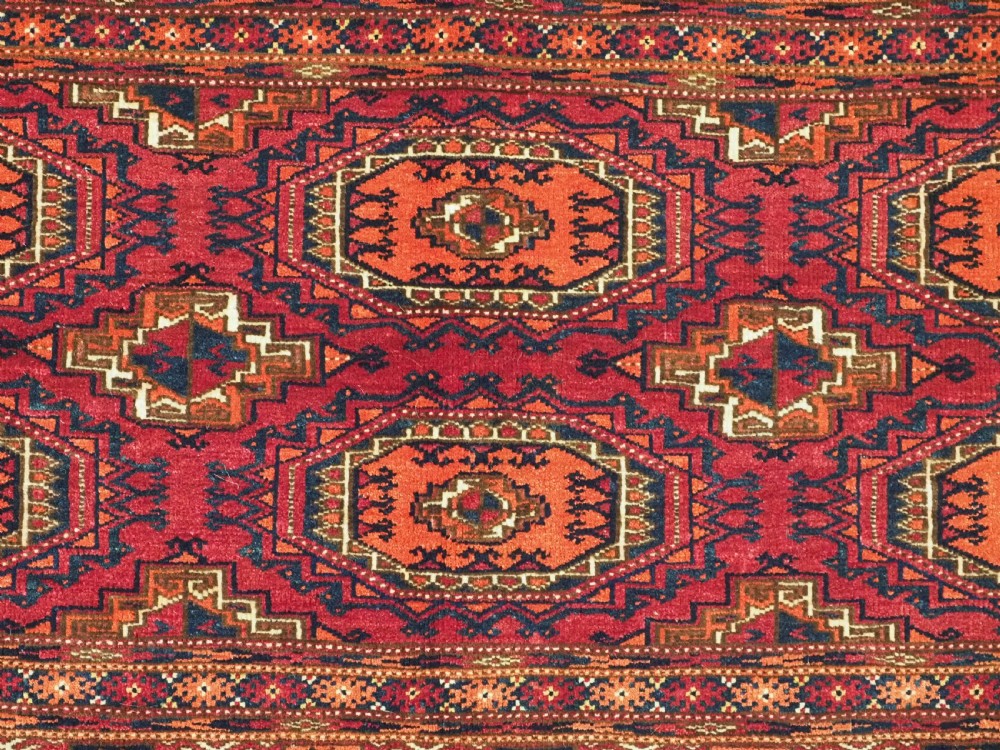 ANTIQUE TEKKE TURKMEN CHUVAL FACE WITH SIX 'SALOR' GULS, CIRCA 1890. View VII