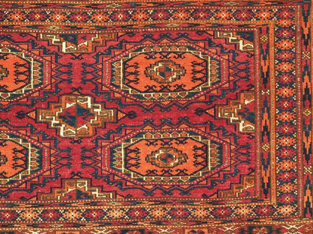 ANTIQUE TEKKE TURKMEN CHUVAL FACE WITH SIX 'SALOR' GULS, CIRCA 1890. View IX