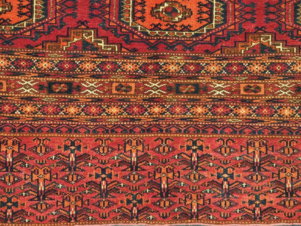 ANTIQUE TEKKE TURKMEN CHUVAL FACE WITH SIX 'SALOR' GULS, CIRCA 1890. View X