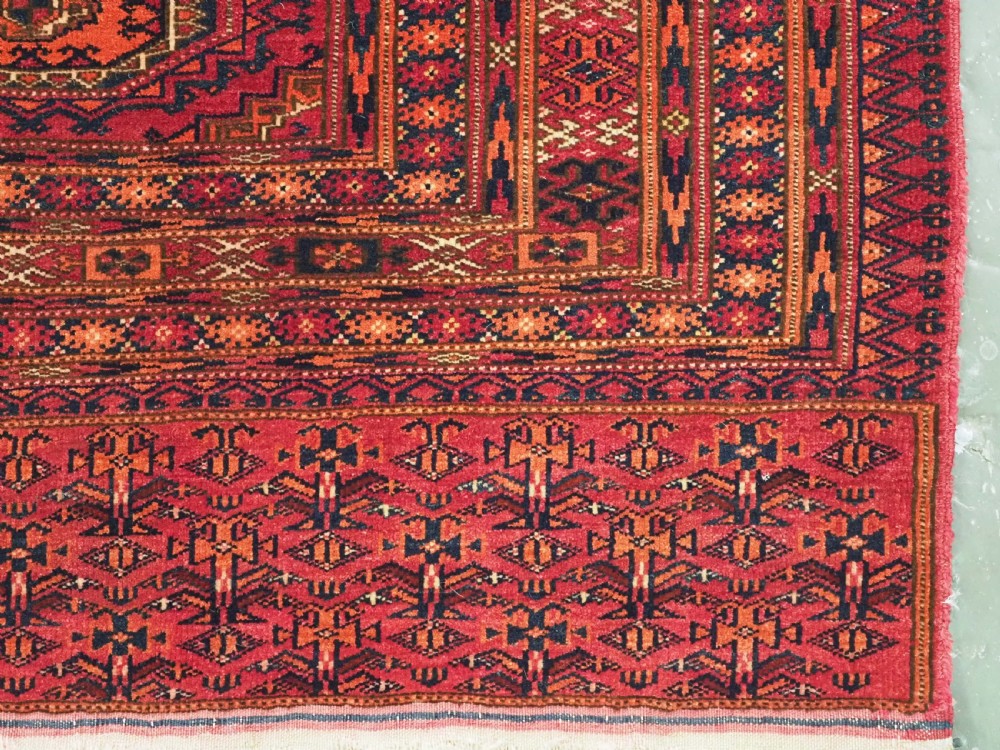 ANTIQUE TEKKE TURKMEN CHUVAL FACE WITH SIX 'SALOR' GULS, CIRCA 1890. View XI