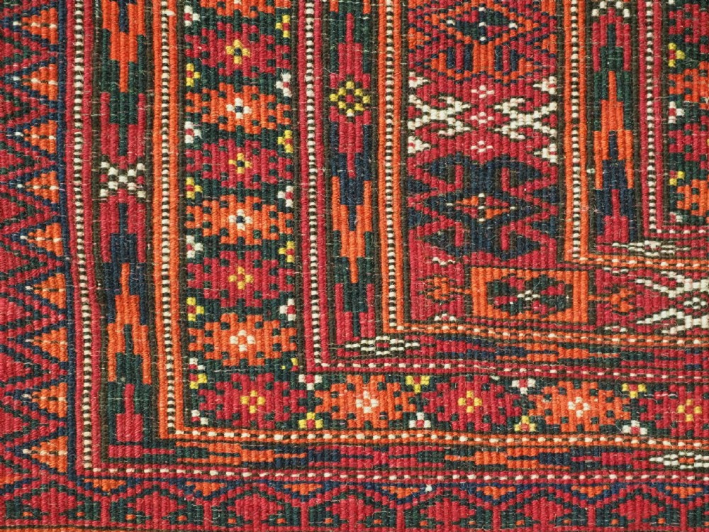 ANTIQUE TEKKE TURKMEN CHUVAL FACE WITH SIX 'SALOR' GULS, CIRCA 1890. View XII