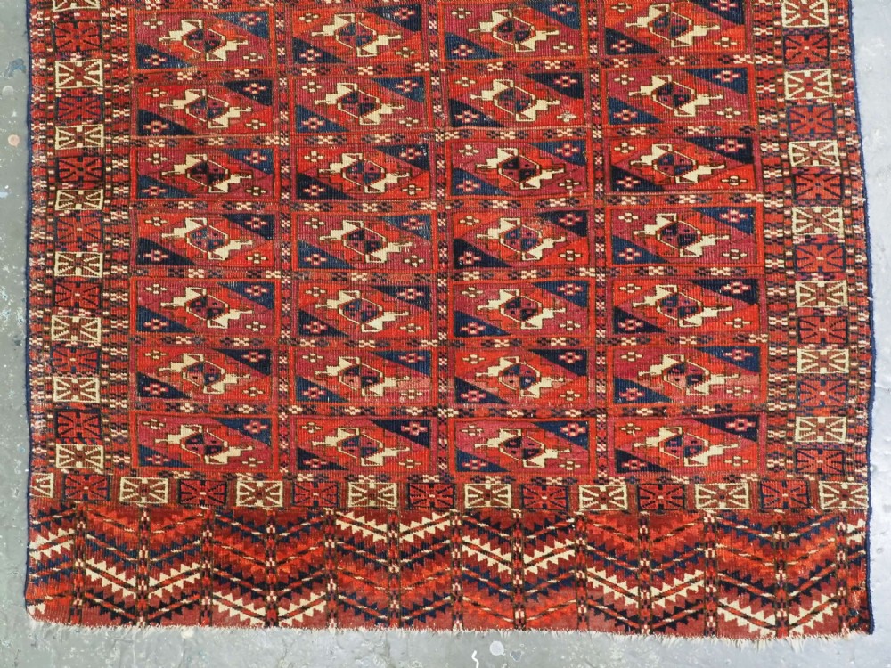 ANTIQUE TEKKE TURKMEN WEDDING DOWRY RUG, 'AINA GUL' DESIGN, CIRCA 1880. View IV