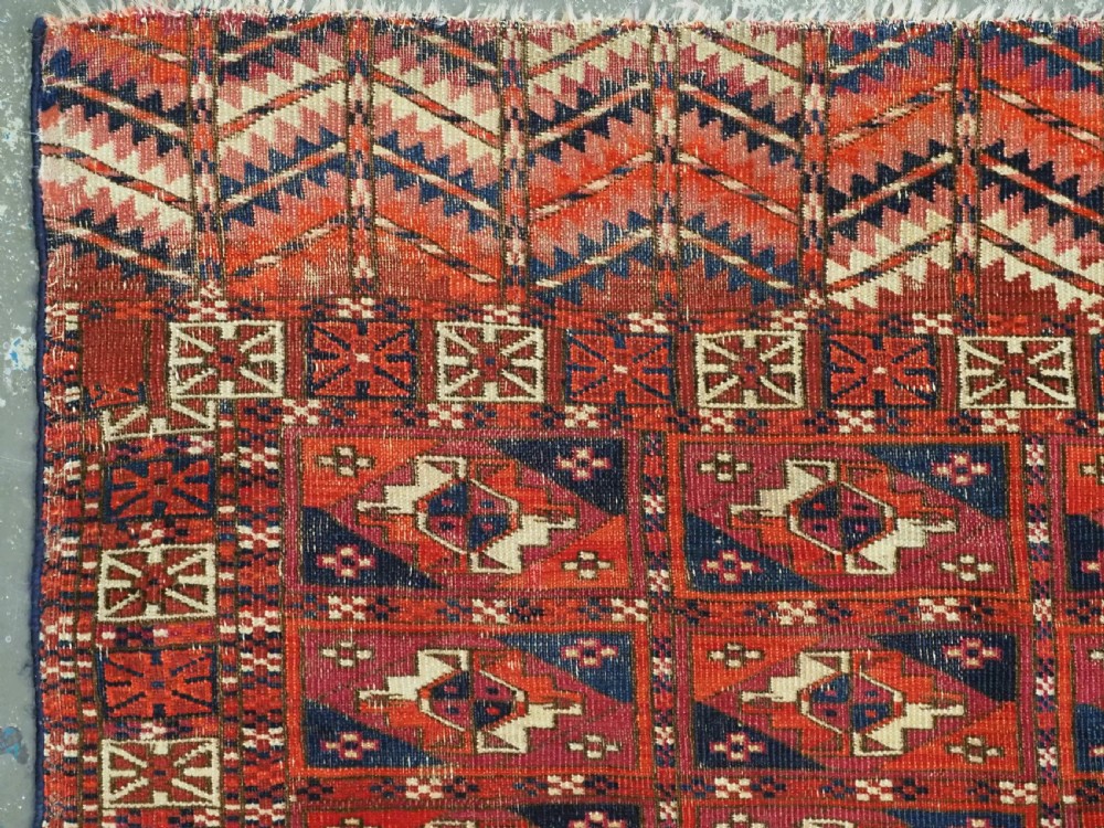 ANTIQUE TEKKE TURKMEN WEDDING DOWRY RUG, 'AINA GUL' DESIGN, CIRCA 1880. View V