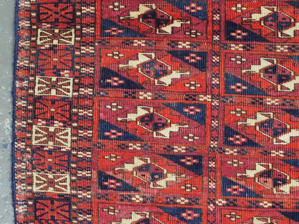 ANTIQUE TEKKE TURKMEN WEDDING DOWRY RUG, 'AINA GUL' DESIGN, CIRCA 1880. View VI
