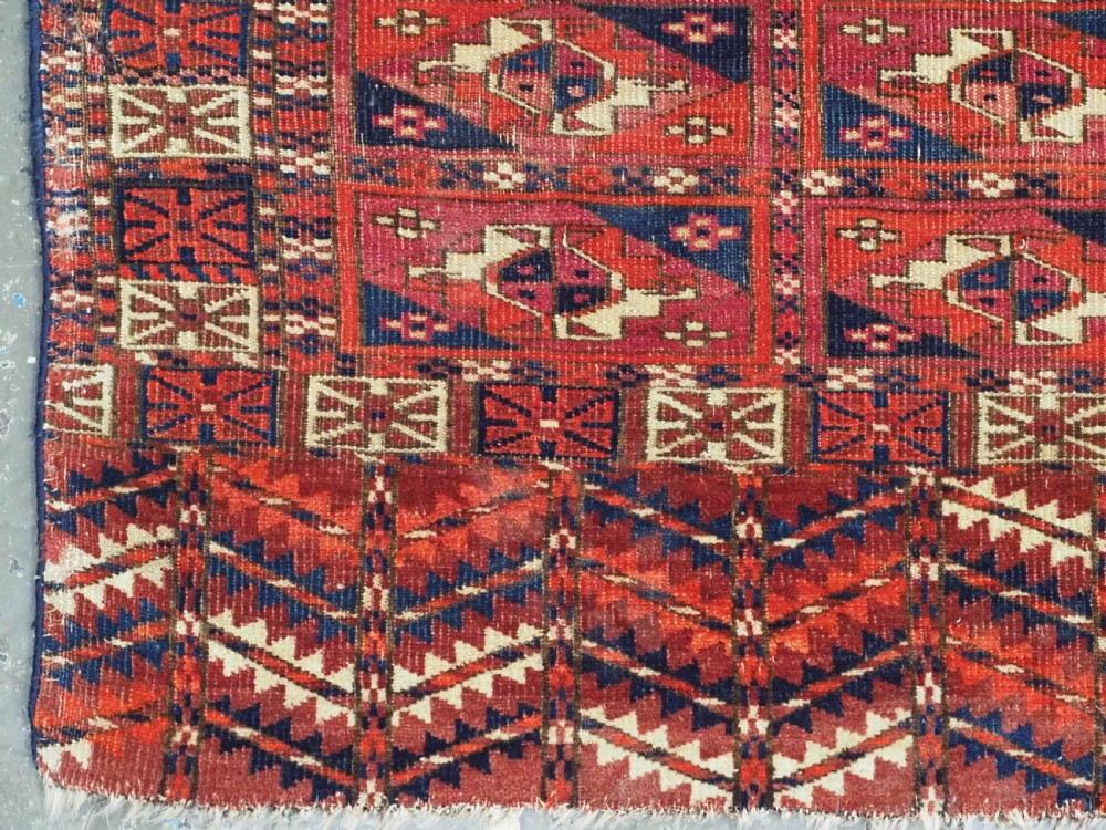 ANTIQUE TEKKE TURKMEN WEDDING DOWRY RUG, 'AINA GUL' DESIGN, CIRCA 1880. View VII