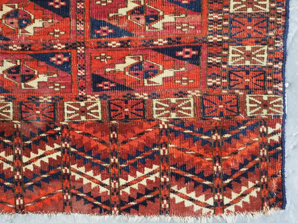 ANTIQUE TEKKE TURKMEN WEDDING DOWRY RUG, 'AINA GUL' DESIGN, CIRCA 1880. View VIII