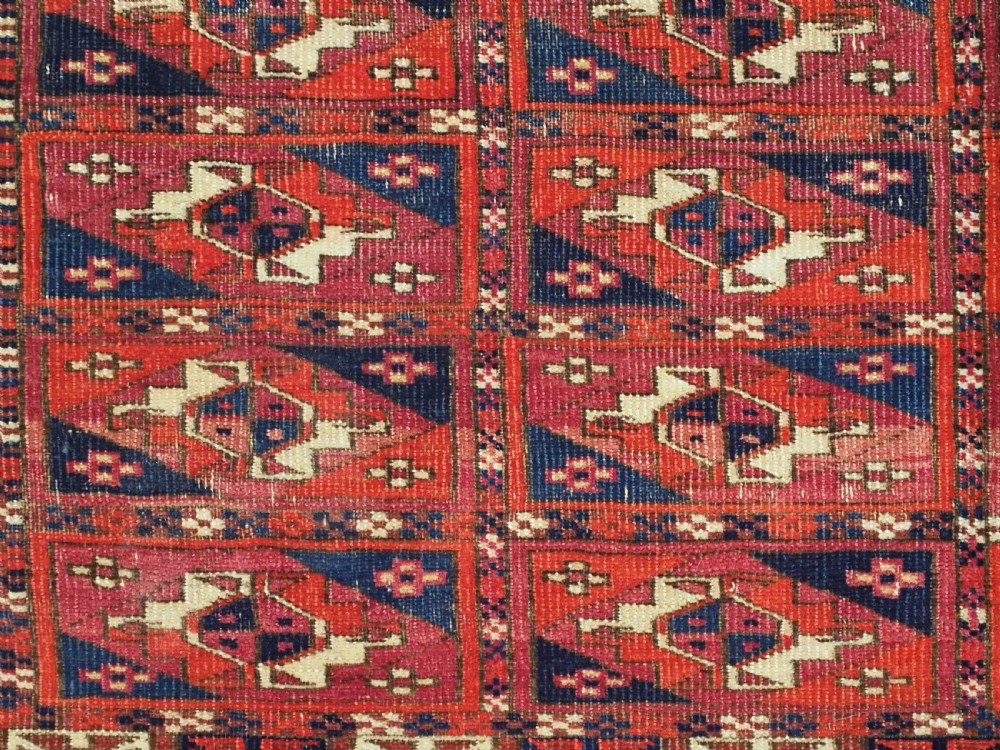 ANTIQUE TEKKE TURKMEN WEDDING DOWRY RUG, 'AINA GUL' DESIGN, CIRCA 1880. View IX