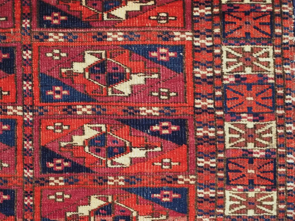 ANTIQUE TEKKE TURKMEN WEDDING DOWRY RUG, 'AINA GUL' DESIGN, CIRCA 1880. View X