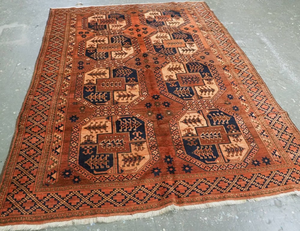 ANTIQUE AFGHAN SULAYMAN ERSARI TURKMEN CARPET, NORTHERN AFGHANISTAN, CIRCA 1900. View II
