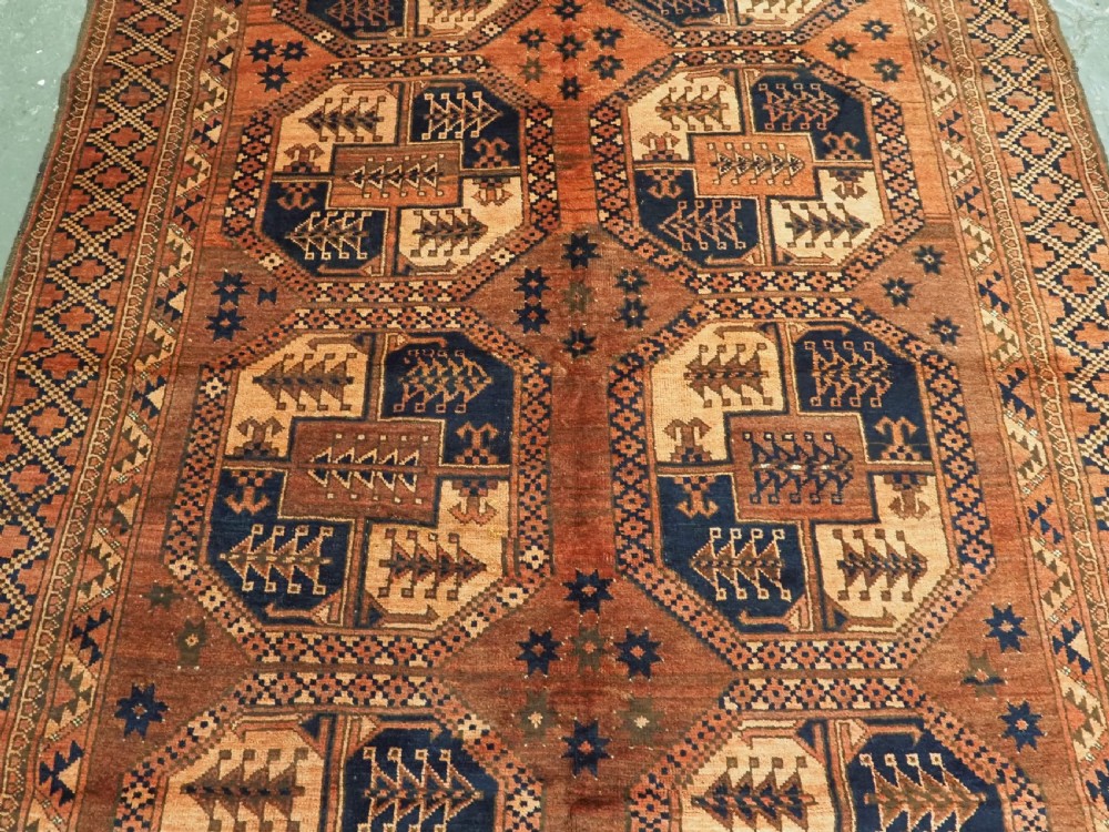ANTIQUE AFGHAN SULAYMAN ERSARI TURKMEN CARPET, NORTHERN AFGHANISTAN, CIRCA 1900. View IV