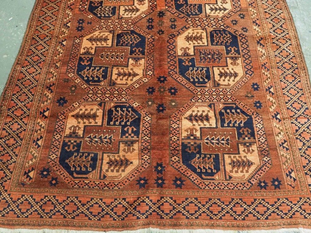 ANTIQUE AFGHAN SULAYMAN ERSARI TURKMEN CARPET, NORTHERN AFGHANISTAN, CIRCA 1900. View V