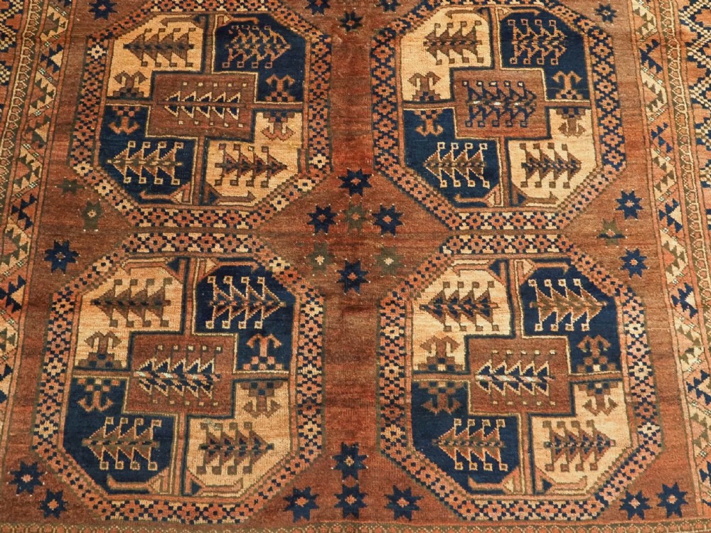 ANTIQUE AFGHAN SULAYMAN ERSARI TURKMEN CARPET, NORTHERN AFGHANISTAN, CIRCA 1900. View X