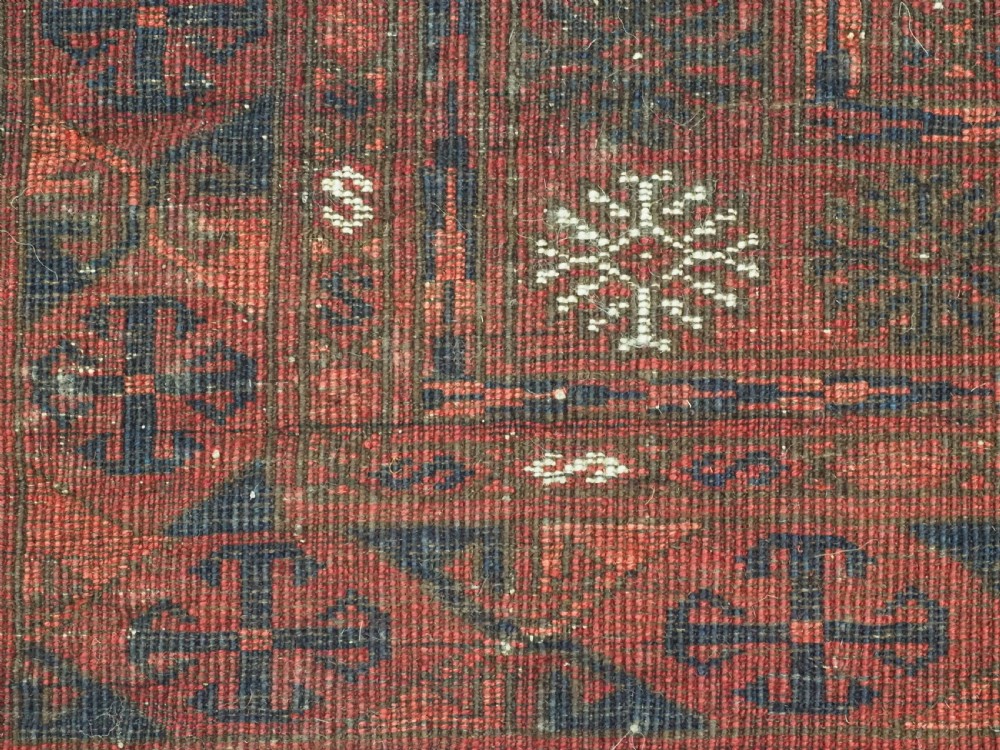 ANTIQUE AFGHAN TURKMEN CARPET, TEKKE GUL DESIGN, SQUARE SIZE & GREAT COLOUR, CIRCA 1900. View XIII