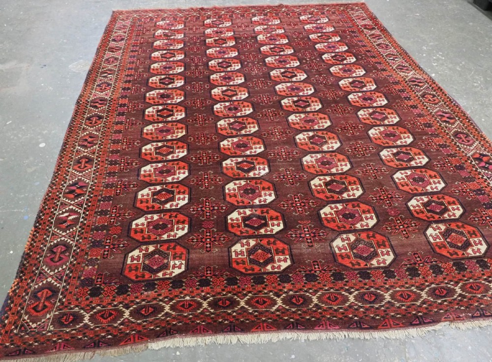 ANTIQUE KIZIL AYAK TURKMEN MAIN CARPET, EXCELLENT RICH COLOURS, CIRCA 1880. View II