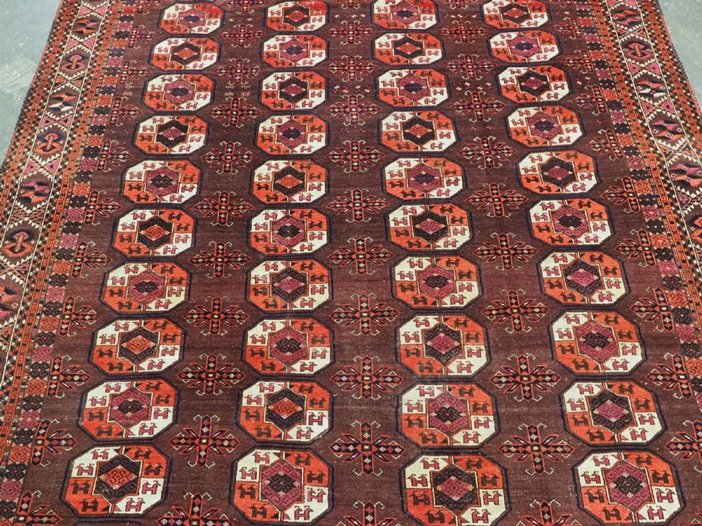 ANTIQUE KIZIL AYAK TURKMEN MAIN CARPET, EXCELLENT RICH COLOURS, CIRCA 1880. View IV