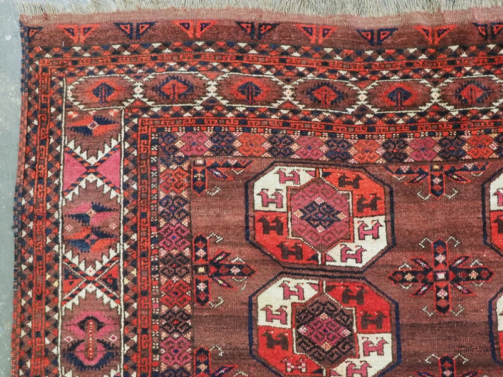 ANTIQUE KIZIL AYAK TURKMEN MAIN CARPET, EXCELLENT RICH COLOURS, CIRCA 1880. View VI