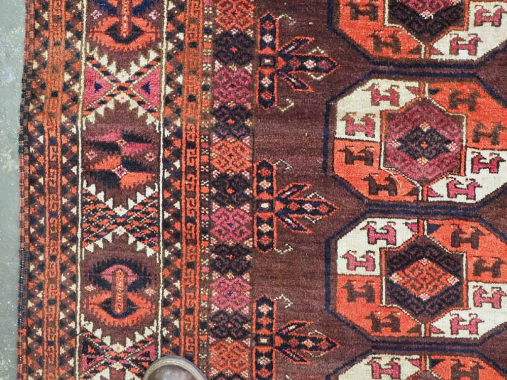 ANTIQUE KIZIL AYAK TURKMEN MAIN CARPET, EXCELLENT RICH COLOURS, CIRCA 1880. View VII