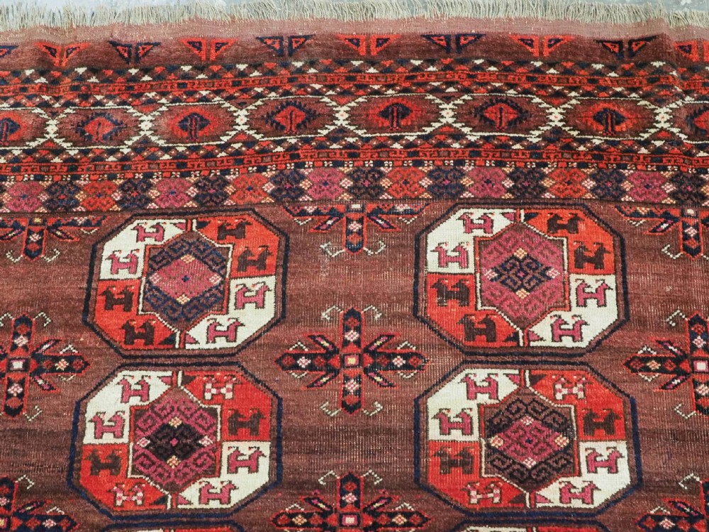 ANTIQUE KIZIL AYAK TURKMEN MAIN CARPET, EXCELLENT RICH COLOURS, CIRCA 1880. View VIII