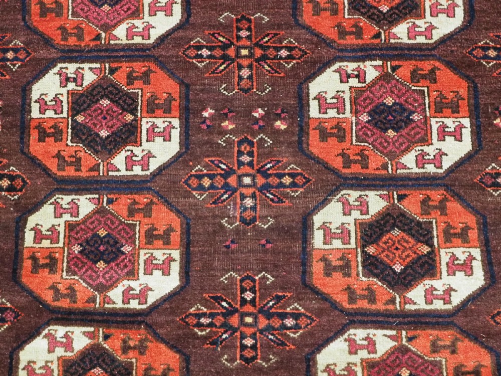 ANTIQUE KIZIL AYAK TURKMEN MAIN CARPET, EXCELLENT RICH COLOURS, CIRCA 1880. View IX
