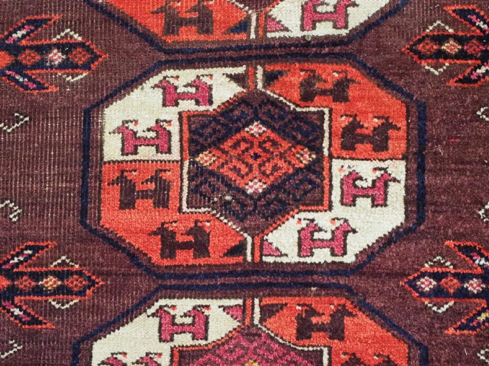 ANTIQUE KIZIL AYAK TURKMEN MAIN CARPET, EXCELLENT RICH COLOURS, CIRCA 1880. View XII