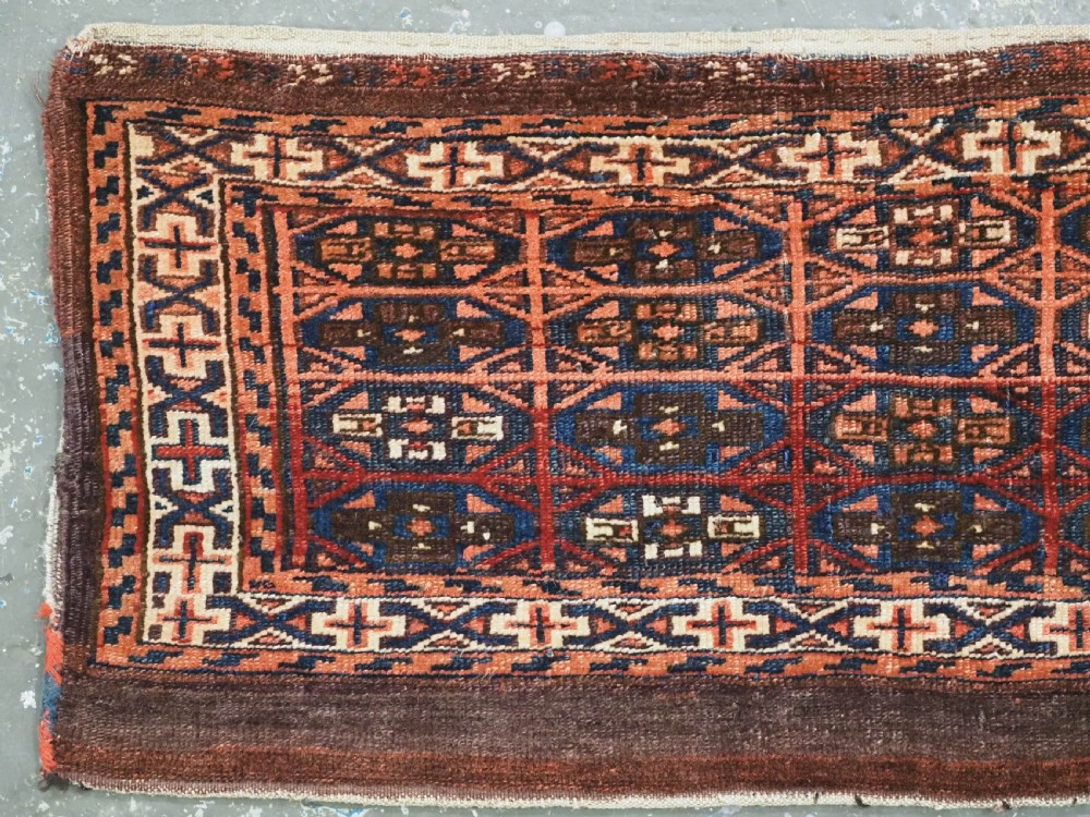 ANTIQUE YOMUT TURKMEN 'KAP' OR MAFRASH SMALL BAG, COMPLETE WITH BACK, CIRCA 1880. View II