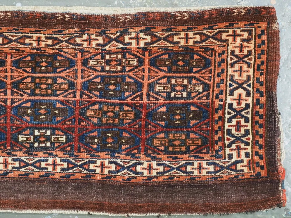 ANTIQUE YOMUT TURKMEN 'KAP' OR MAFRASH SMALL BAG, COMPLETE WITH BACK, CIRCA 1880. View III