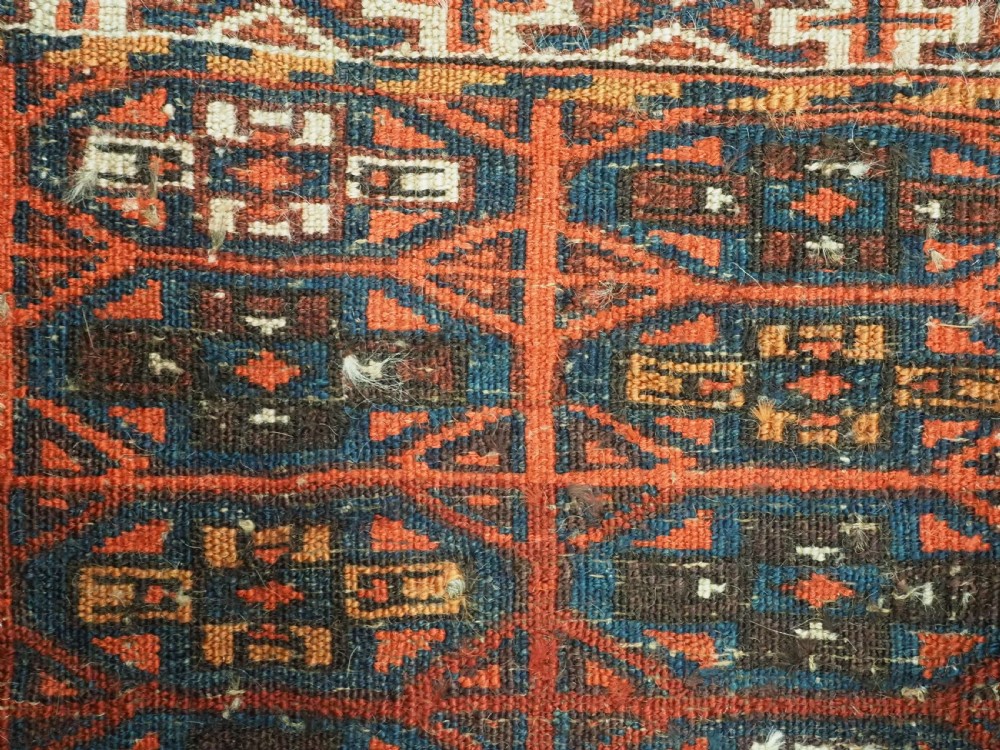 ANTIQUE YOMUT TURKMEN 'KAP' OR MAFRASH SMALL BAG, COMPLETE WITH BACK, CIRCA 1880. View VIII