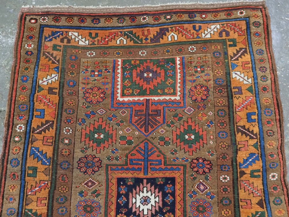ANTIQUE KURDISH SAUJ BULAGH RUG, CAMEL GROUND, CIRCA 1880. View III