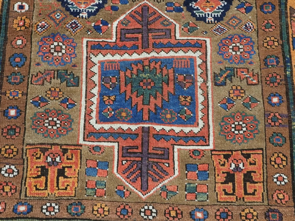 ANTIQUE KURDISH SAUJ BULAGH RUG, CAMEL GROUND, CIRCA 1880. View XI