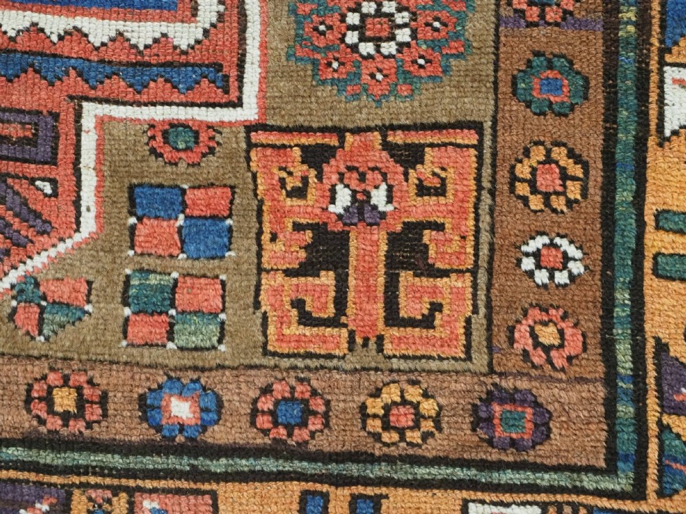 ANTIQUE KURDISH SAUJ BULAGH RUG, CAMEL GROUND, CIRCA 1880. View XII