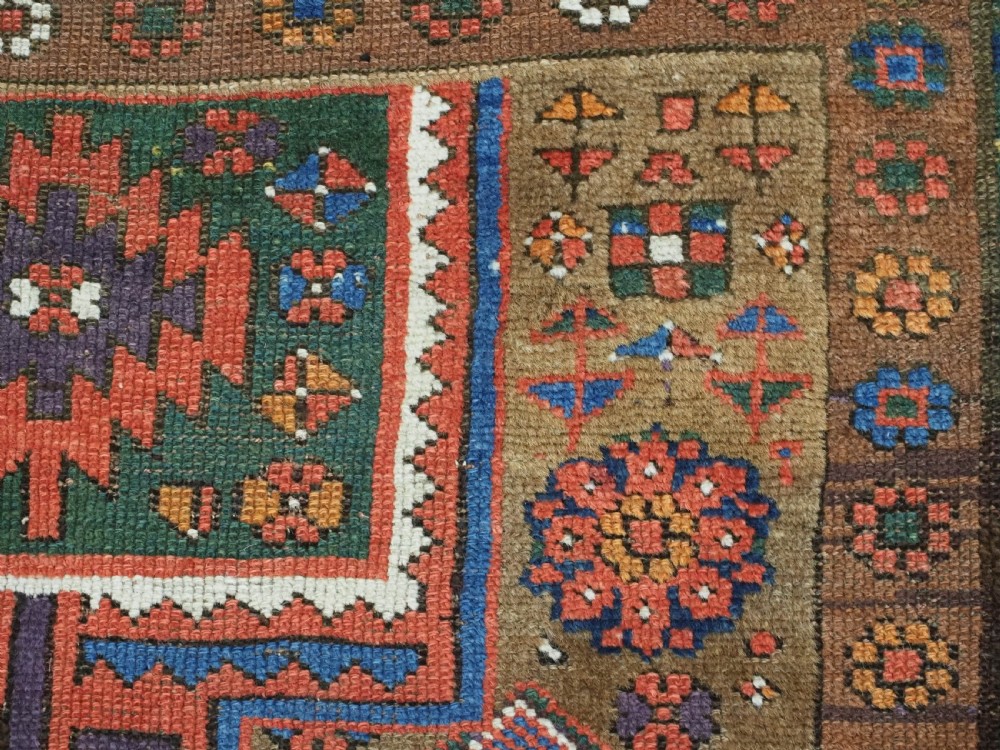 ANTIQUE KURDISH SAUJ BULAGH RUG, CAMEL GROUND, CIRCA 1880. View XIV