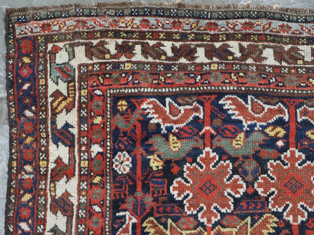 ANTIQUE TRIBAL KHAMSEH BIRD 'MORGH' RUG, LINKED MEDALLIONS, CIRCA 1900. View XIII
