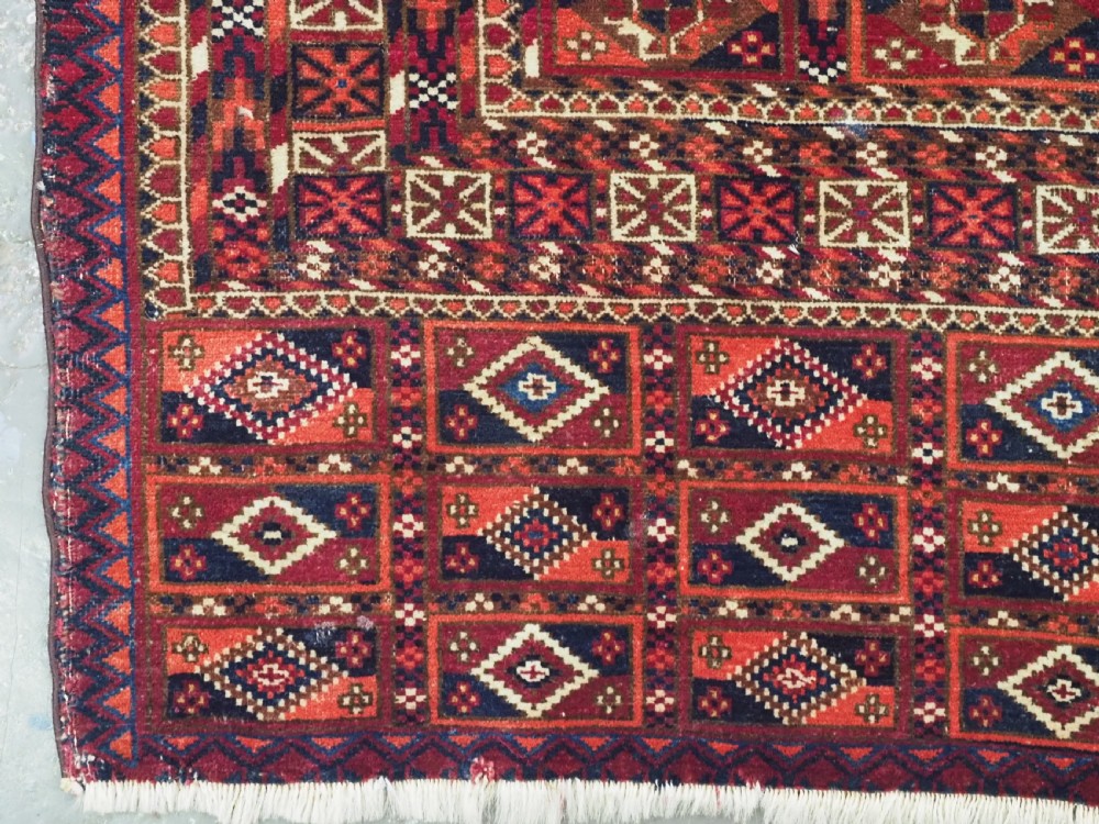 ANTIQUE TEKKE TURKMEN CHUVAL FACE WITH AINA GUL DESIGN, CIRCA 1880 OR EARLIER. View VI