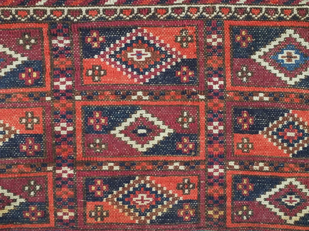ANTIQUE TEKKE TURKMEN CHUVAL FACE WITH AINA GUL DESIGN, CIRCA 1880 OR EARLIER. View XI