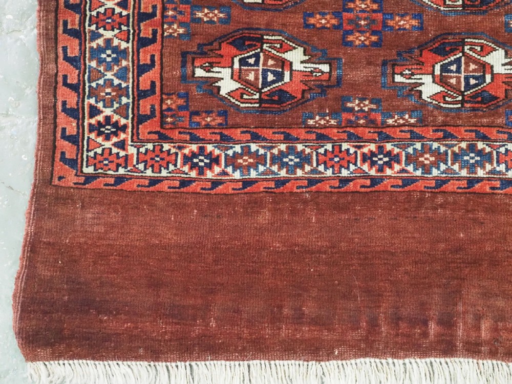 ANTIQUE YOMUT TURKMEN 16 GUL CHUVAL FACE, EXCELLENT CONDITION, CIRCA 1880. View III
