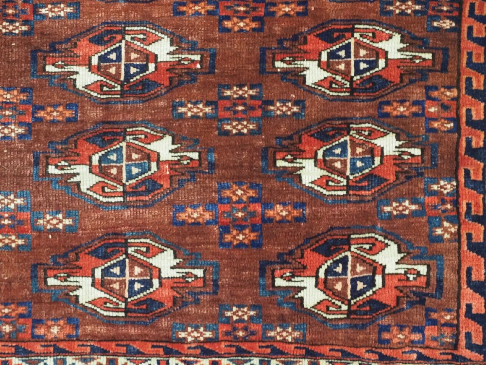 ANTIQUE YOMUT TURKMEN 16 GUL CHUVAL FACE, EXCELLENT CONDITION, CIRCA 1880. View VII