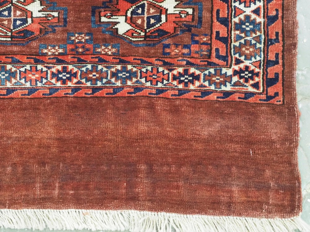 ANTIQUE YOMUT TURKMEN 16 GUL CHUVAL FACE, EXCELLENT CONDITION, CIRCA 1880. View VIII
