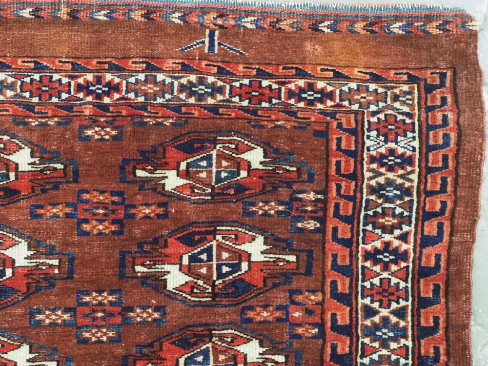 ANTIQUE YOMUT TURKMEN 16 GUL CHUVAL FACE, EXCELLENT CONDITION, CIRCA 1880. View IX