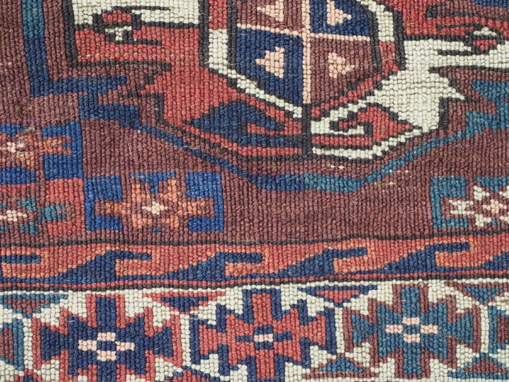 ANTIQUE YOMUT TURKMEN 16 GUL CHUVAL FACE, EXCELLENT CONDITION, CIRCA 1880. View XII