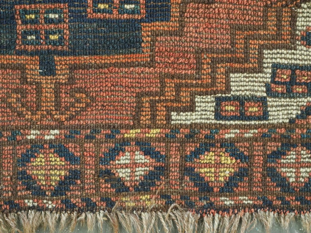 ANTIQUE ERSARI TURKMEN TORBA WITH CHODOR ERTMEN GUL DESIGN, CIRCA 1880. View VIII
