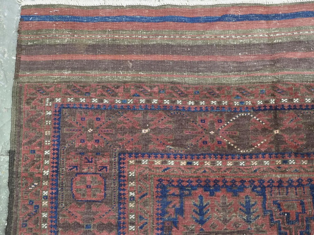 ANTIQUE TIMURI OR BALUCH TRIBAL SMALL MAIN CARPET, MEDALLION DESIGN, CIRCA 1880 OR EARLIER. View VII