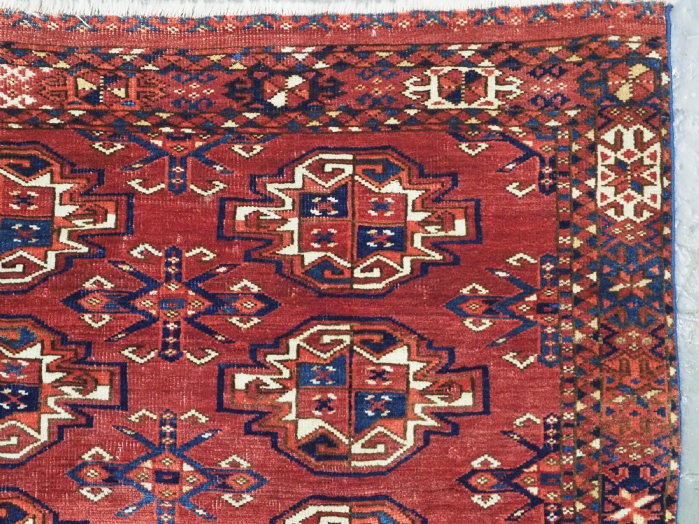 ANTIQUE ERSARI TURKMEN 9 GUL CHUVAL FACE, CIRCA 1880. View VI